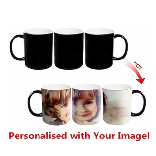 Magic Custom Photo Color Changing Coffee Mug Cup, Personalized DIY Print  Ceramic Hot Heat Sensitive Cup -Add Your Photo&Text