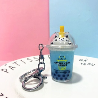 Cat Bubble Tea Keychain Pearl Cat Milk Cap Buckle Creative Keychain Pendant  Gift | Shopee Singapore