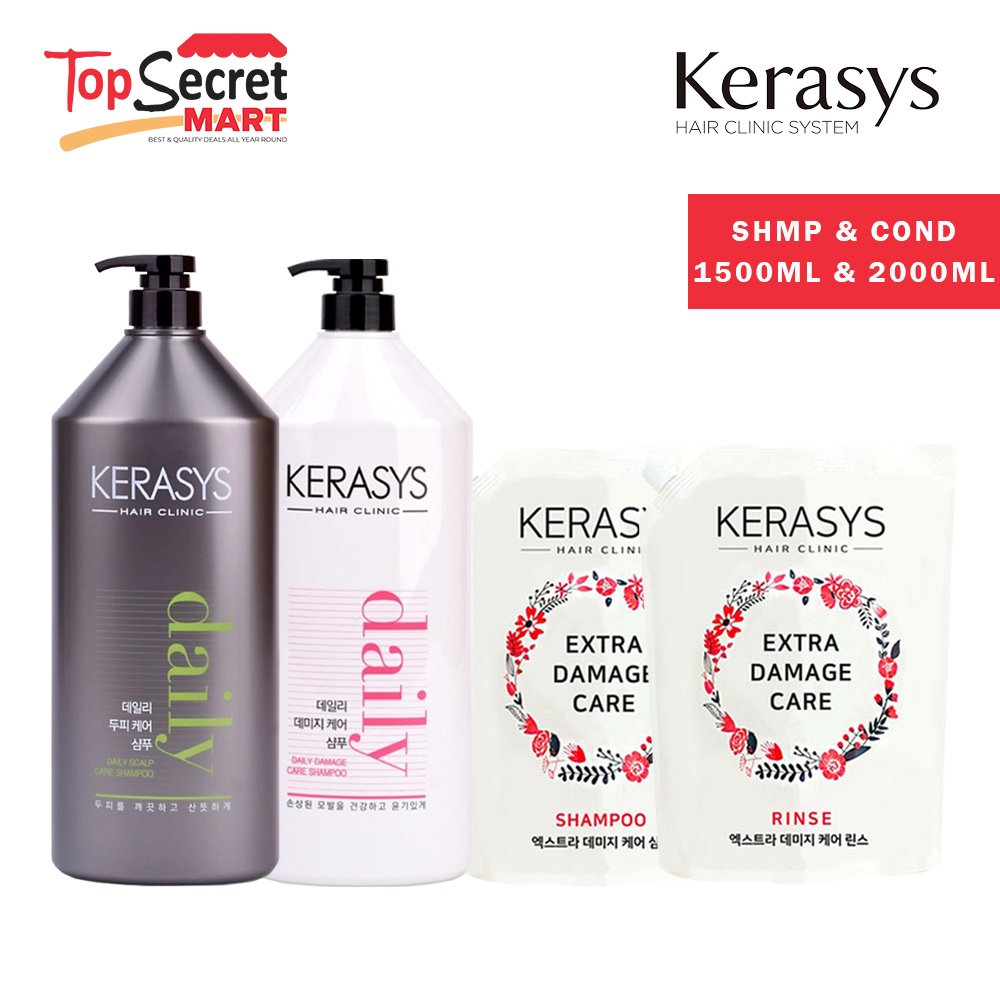 [Upsize 1500ml / 2000ml] Kerasys Hair Clinic Extra Damage Care / Daily