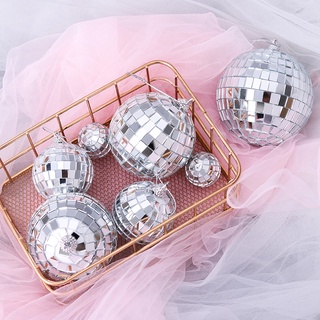 Mirror Disco Ball Silver Hanging Glitter Ball For DJ Dance Party Parties 6  SIZES