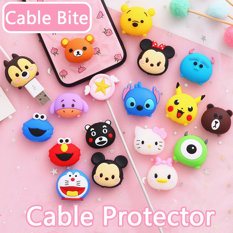 【Buy 5 Get 1 Free】Cartoon Cable Protector Cable Bite Cord Protector Cable Winder Cover Compatible For i-P Phone/Android Charging Cable
