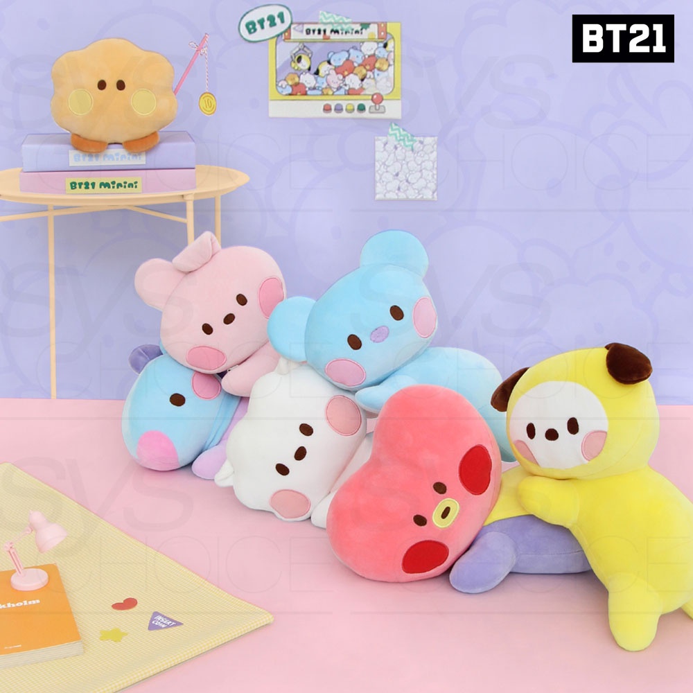 BTS BT21 Official Authentic Goods minini Lying cushion | Shopee Singapore