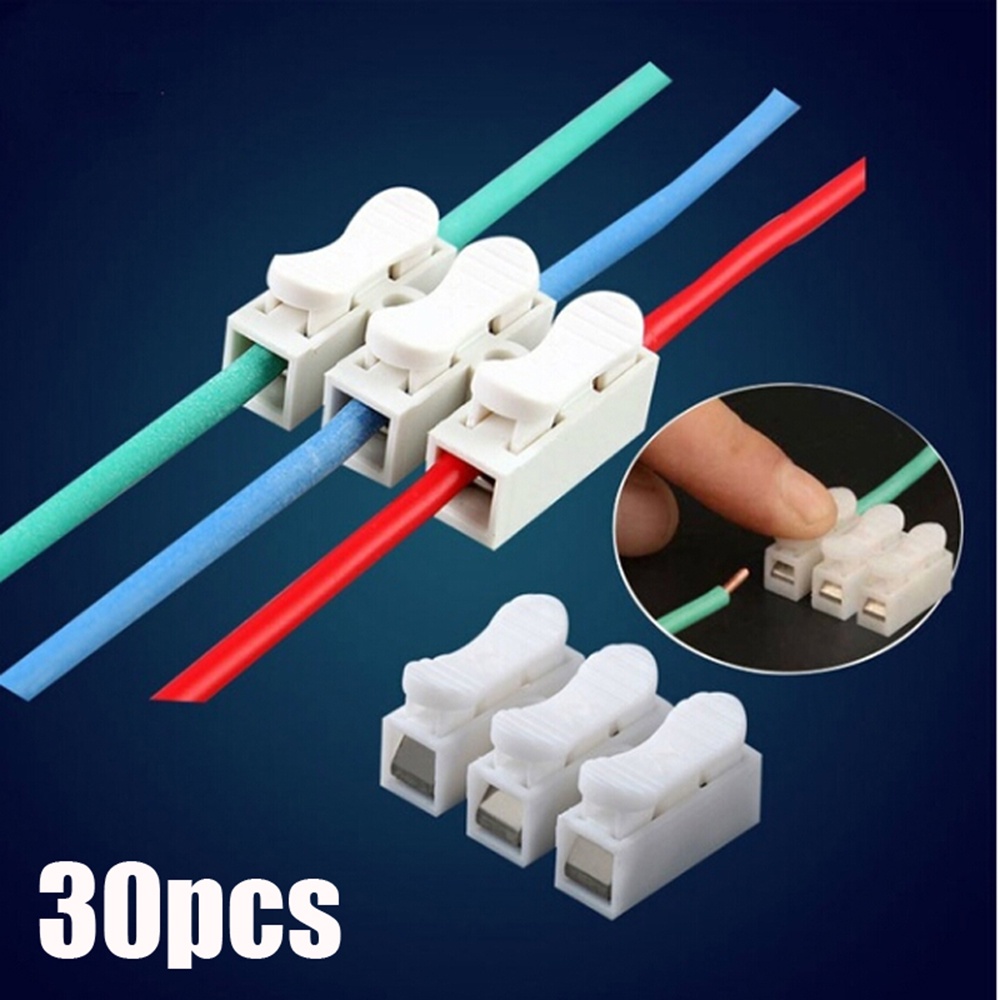 White No Soldering Welding Quick 2P Cable Wire Connector No Screw