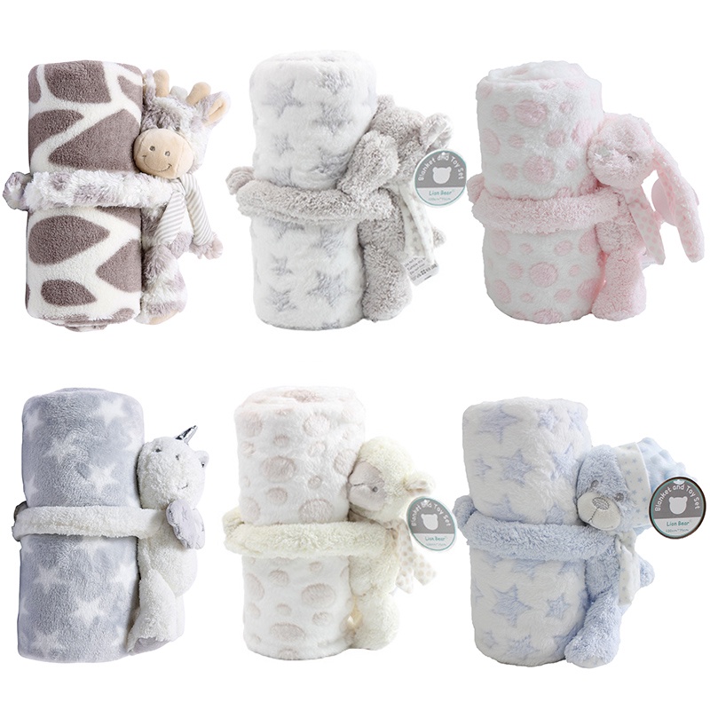 2 Piece Plush 30 X 30 Baby Security Sleep Blanket 7 Style Stuffed ...