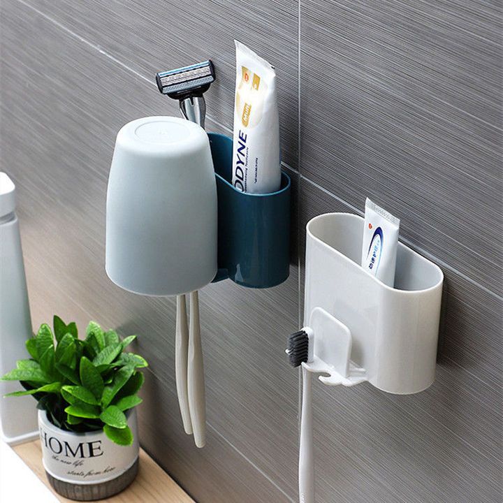 Wallmounted toothbrush holder punchfree toilet cup holder wall