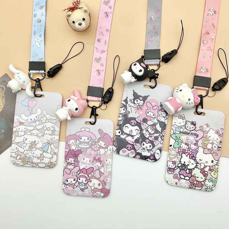 Lanyard Card Sleeve Cartoon Melody Strap Lanyard Student ID Card Set ...