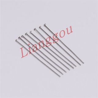 400Pcs Silver Straight Pins 30mm Headpins Flat Head Pins For