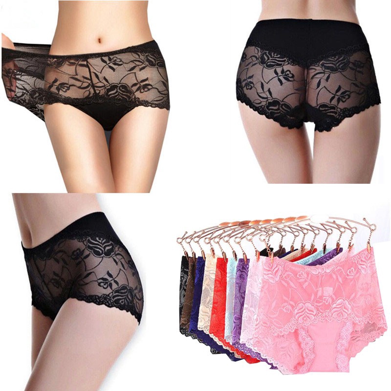 Soft Women Lace Panties Underwear Ladies Plus Size