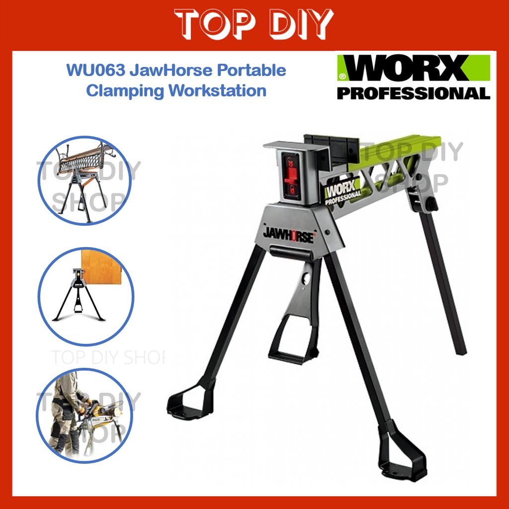 WORX WU063 JAWHORSE PORTABLE CLAMPING WORK WORKSTAND WORKSTATION STAND ...