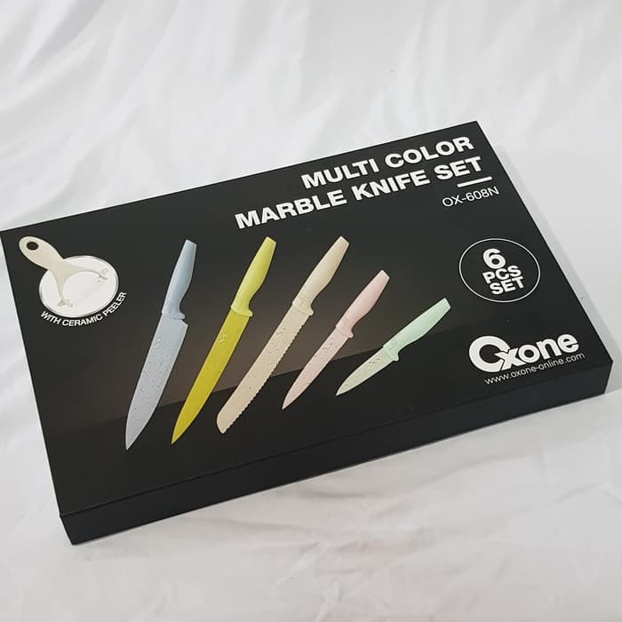 Oxone OX608N Pisau Set Tajam Dengan Pengupas Colorful 6 pcs - Gambar 4