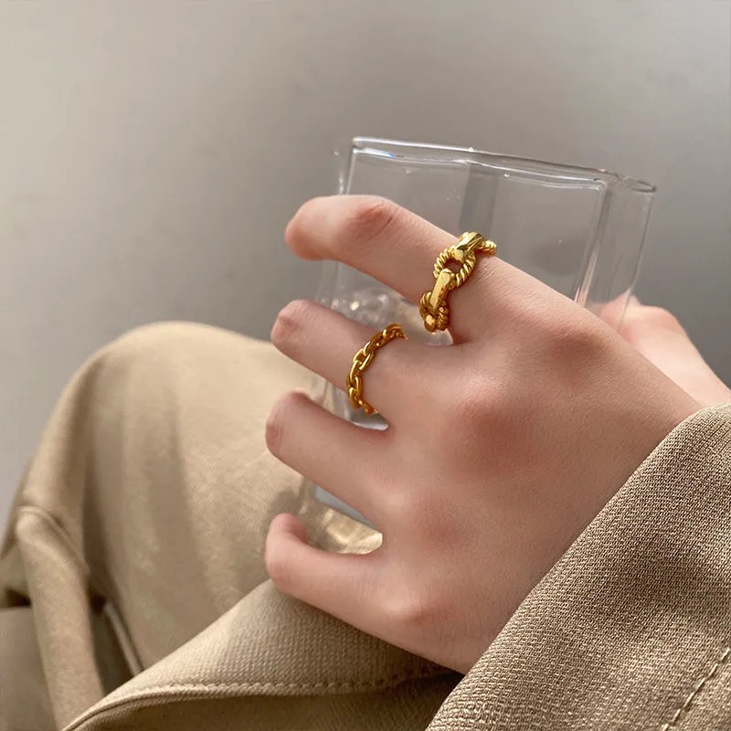 Gold chain hot sale ring design