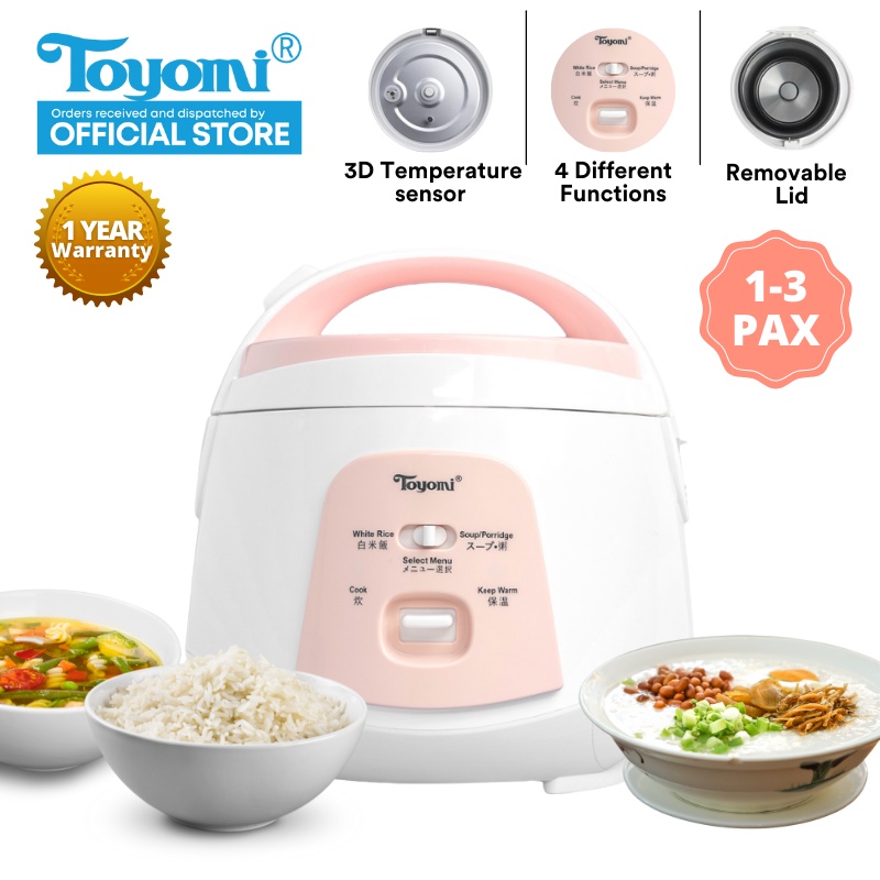 Toyomi 0.8L Electric Rice Cooker & Warmer with Stainless Steel Inner Pot RC  801SS