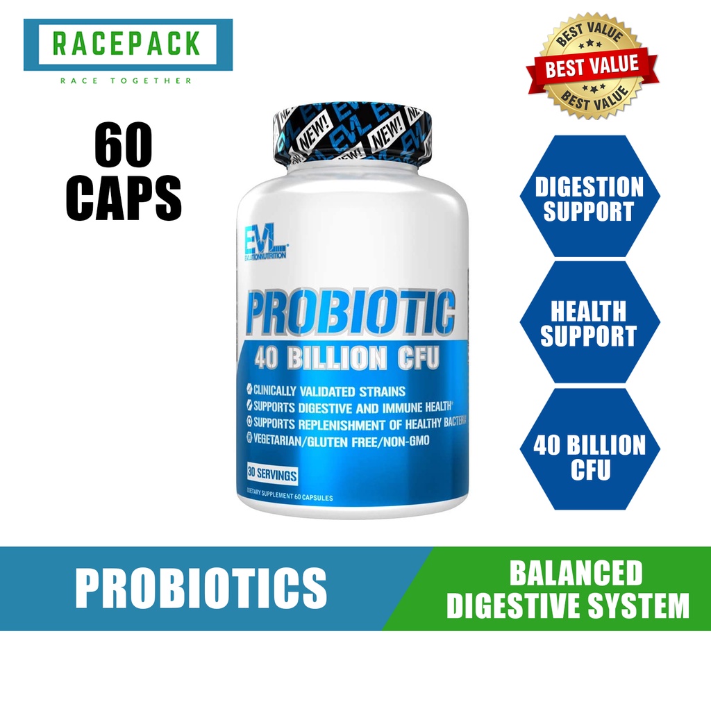 EVLution Probiotic 40 Billion CFUs 60 capsules 30 Servings Time Release