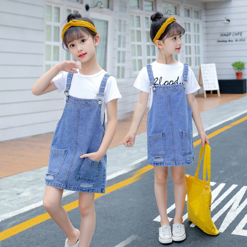 DIIMUU Fashion Kids Girls Jeans Denim Trousers Bottoms Children Long Pants  Clothes Elastic Waist Girl Wide leg pants Clothing