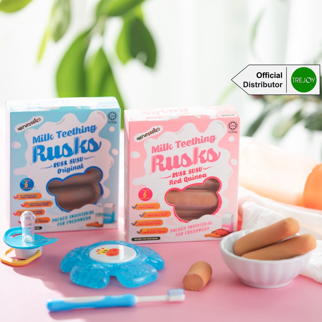 Natufoodies Milk Teething Rusks (6 Months +) (90G) (Halal) Shopee Singapore