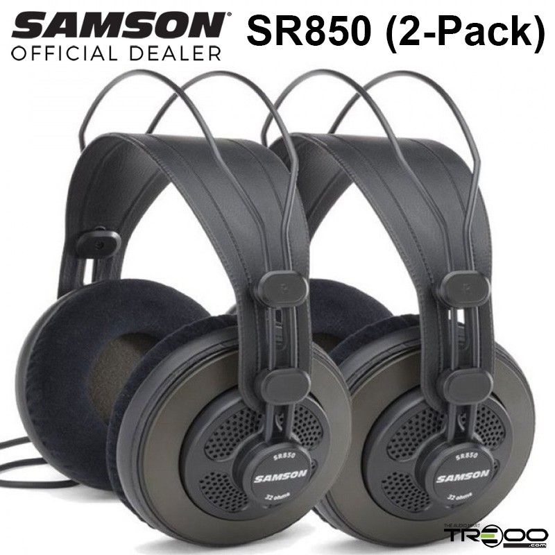 Samson SR850 (2-Pack) Professional Semi Open-Back Studio Reference Over ...