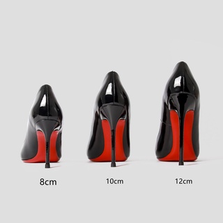 12Cm Women Pumps Candy Color Thin High Heels Red Sole Dress Party Shoes  Sexy Pointed Toe Ladies Wedding Shoes Plus Size 35-45