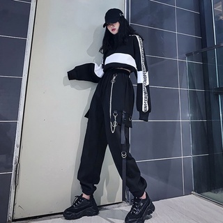 High Waist Black Cargo Joggers For Women Korean Style Loose Fit Streetwear  Ladies Black Cargo Trousers By HEYounGIRL X0629 From Cow01, $16.86