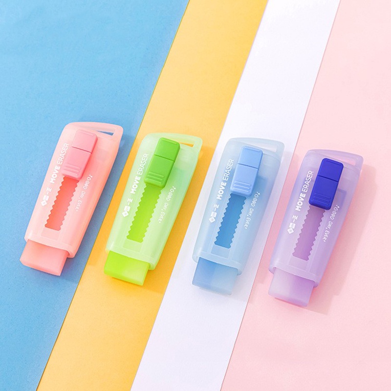 PenLab 1pcs Jelly Color Move Eraser Less Dust PVC Rubber Erasers for