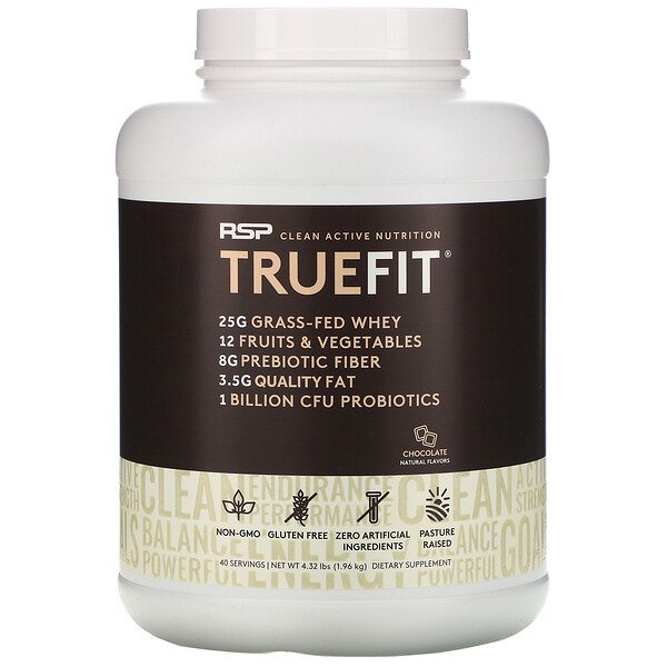 RSP Nutrition, TrueFit, GrassFed Whey Protein Shake with Fruits