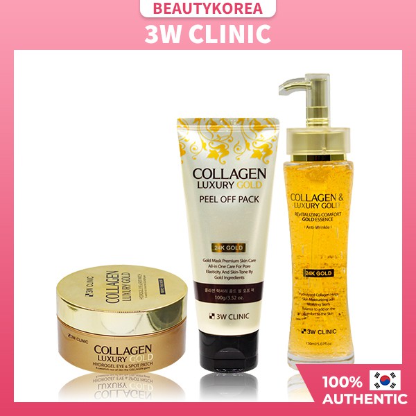 3W CLINIC COLLAGEN & LUXURY GOLD PEEL OFF PACK / HYDROGEL EYE & SPOT PATCH / Revitalizing