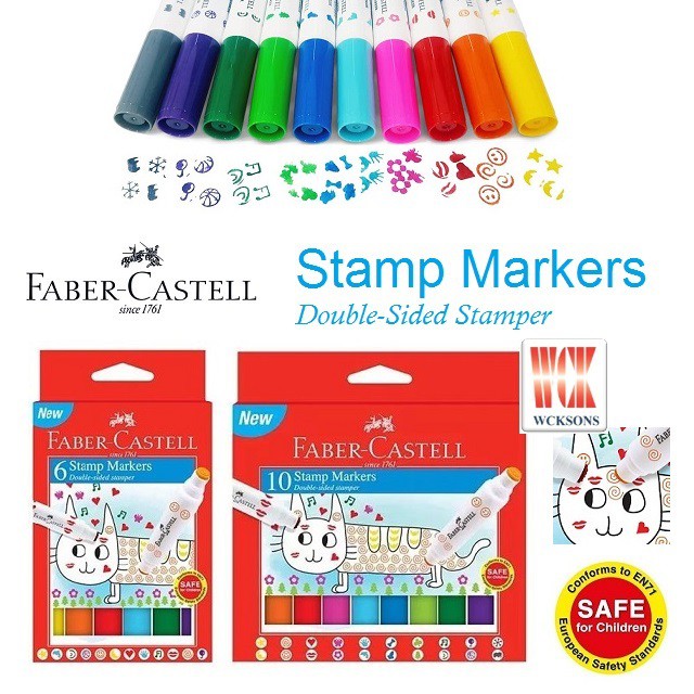 FABER CASTELL DOUBLE SIDED STAMP MARKERS AVAILABLE IN 6 10