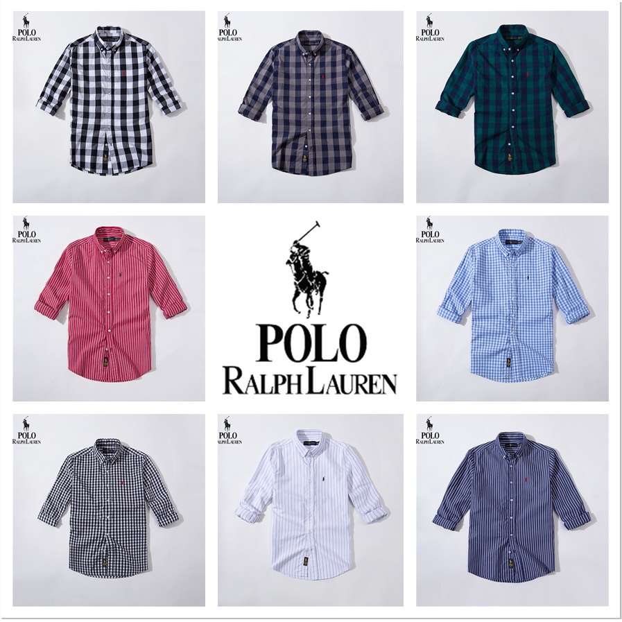 【New Polo】New_ralph Lauren High Quality Men's Slim Solid Color Shirt ...