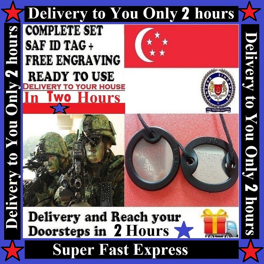 (Delivery to u in 2 hours) SAF ID TAG singapore army military dog tags ...