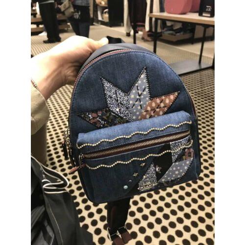 Coach, Bags, Coach Mini Charlie Star Denim Patchwork Backpack