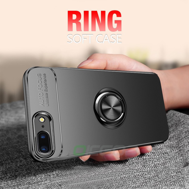 Casing iPhone X XR XS XsMax 7 8 6 6S Plus 5S SE Case Ring Holder Car Stand Cover