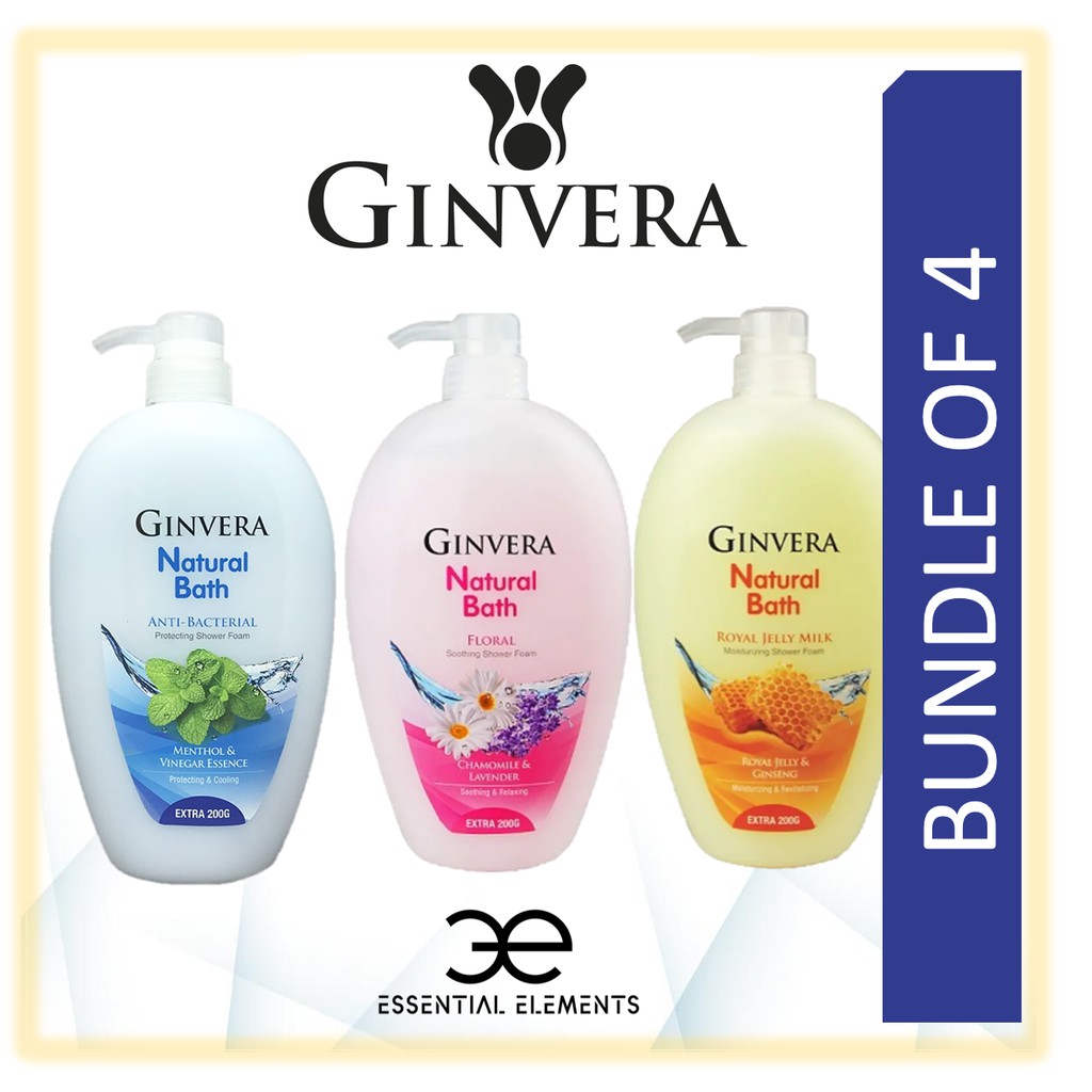 GINVERA [BUNDLE OF 4] NATURAL BATH SHOWER FOAM BODYWASH Shopee Singapore