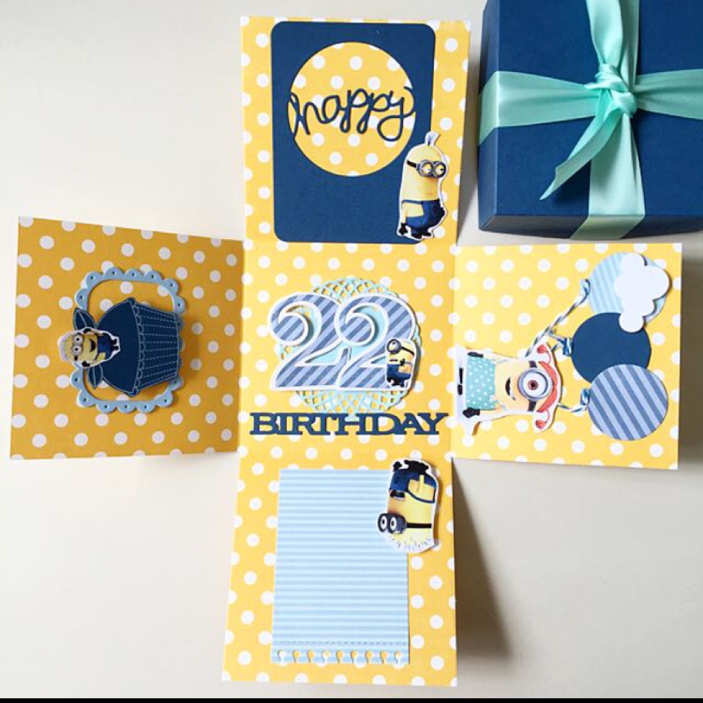 Minion handmade birthday explosion box card | Shopee Singapore