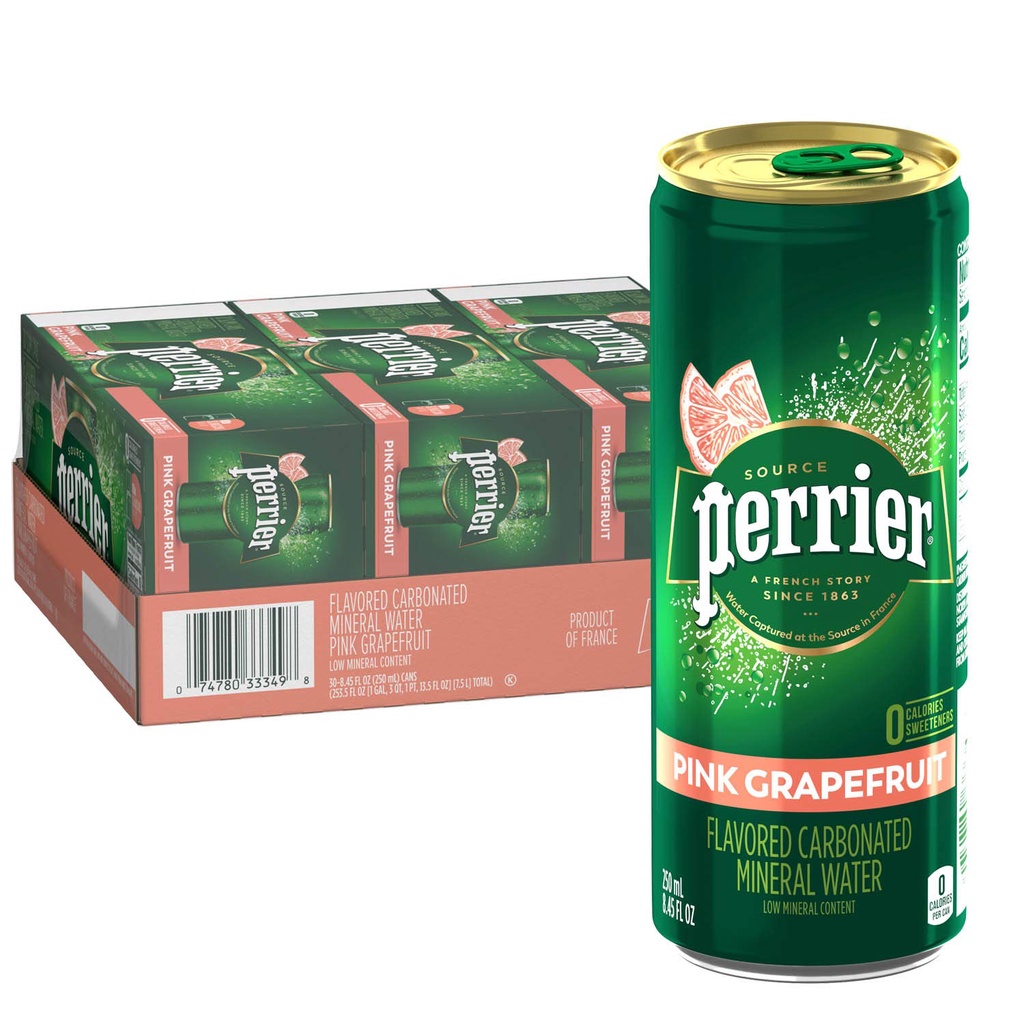 Perrier Pink Grapefruit Natural Mineral Water 250ml x 30 cans (BBD: Jan ...