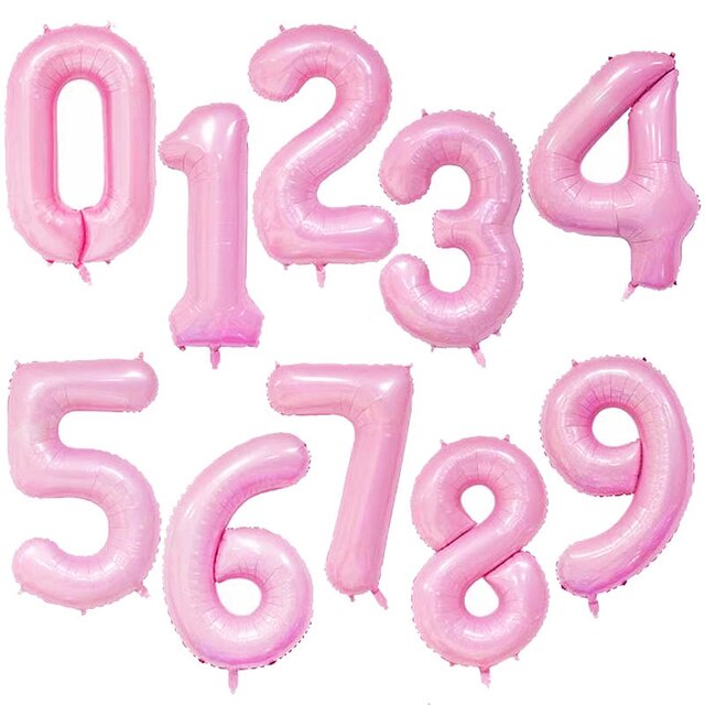 [SG Seller] - 40 inch Light Pink number balloon for birthday party ...