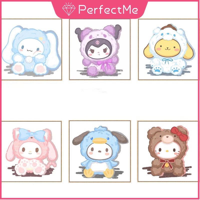 (Ready To Ship) Sanrio Diamond Painting - Set 1, Diamond Painting, Crystal Cross Stitch, Diamond Painting, DIY Art, 5D, Home Decoration, Size 30 X 30 Cm