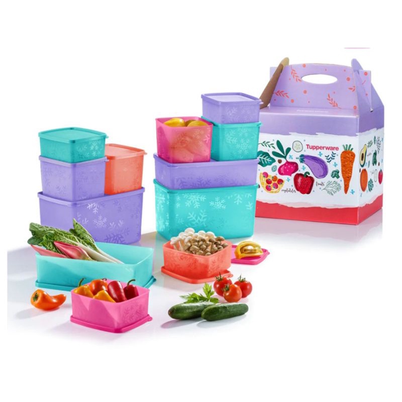Tupperware Snowflake Square Round Sets With Box Free TC Partait Dish ...