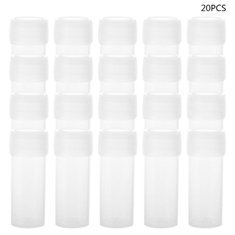 love* 20pcs Practical Empty Plastic Bottles with Lids 5ml Small Vials