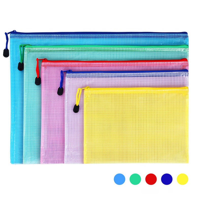 File Zipper Pouch Waterproof Zip File Folders Pencil Case School Office ...