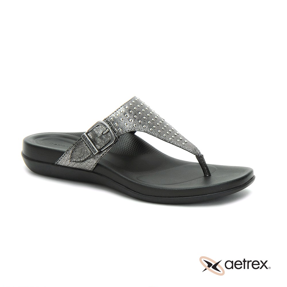 Aetrex 2025 black sandals