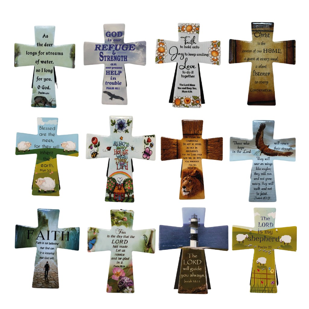 Christian Cross Designs With Verses Mini Ceramic Cross With Bible