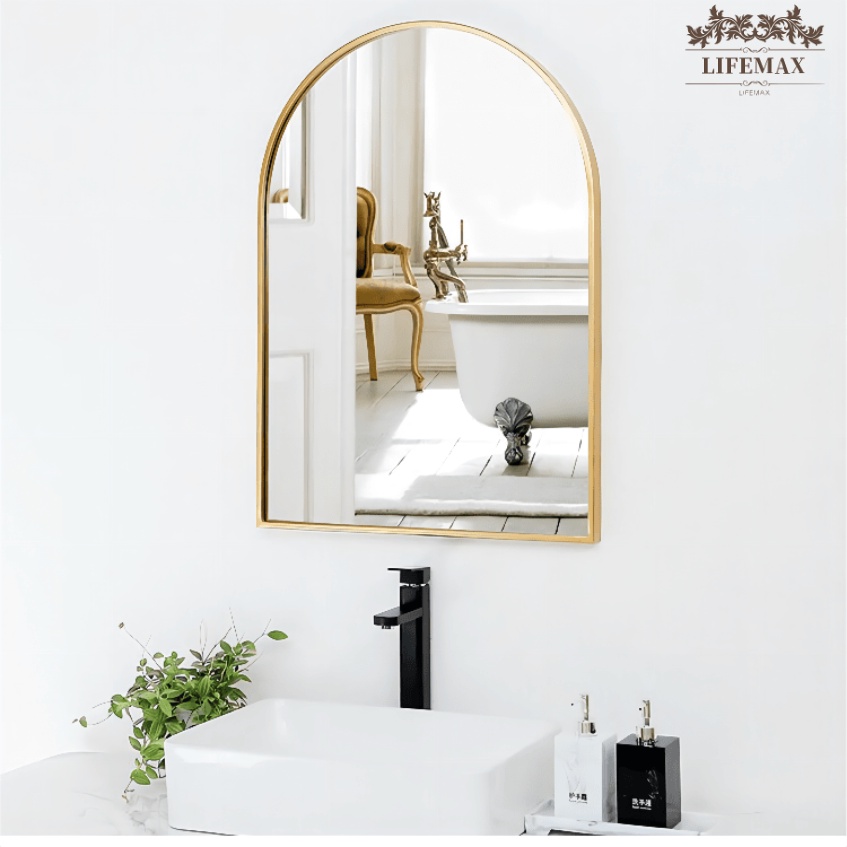 [SG Seller]Wall hanging art Mirror Bathroom Mirror arch makeup Mirror dressing Mirror toilet
