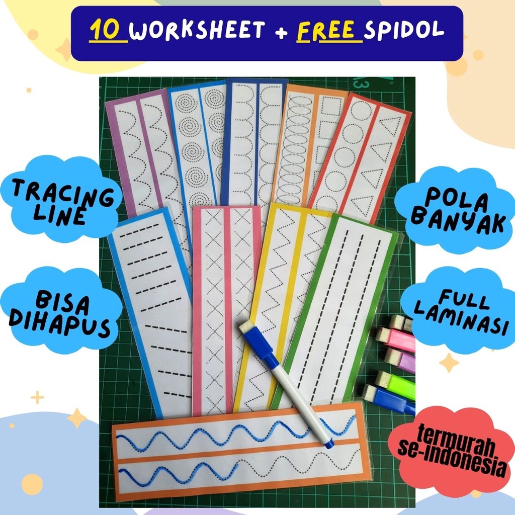 Learn to Practice Writing Skill Pattern Flash Cards Line Patterns Wipe ...