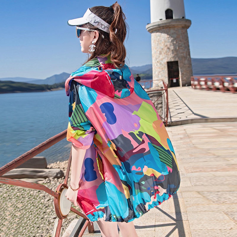 Camouflage Windbreakers Women's Outdoor Sun Protection Clothing Fashion Large Size Air-conditioned Room Coat