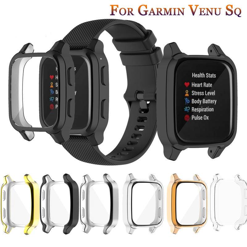 Protection Case For Garmin Venu SQ Smart Watch Plating TPU Soft Cover Full  Screen Protector Shell For Garmin Venu Sq 2 Case