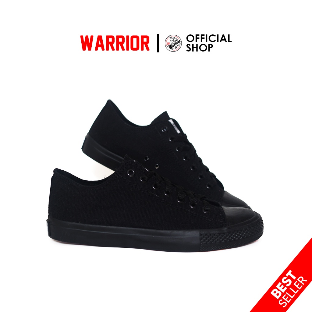 Sepatu Sekolah Warrior HItam - Sepatu Warrior Sparta All Black LC - Gambar 3