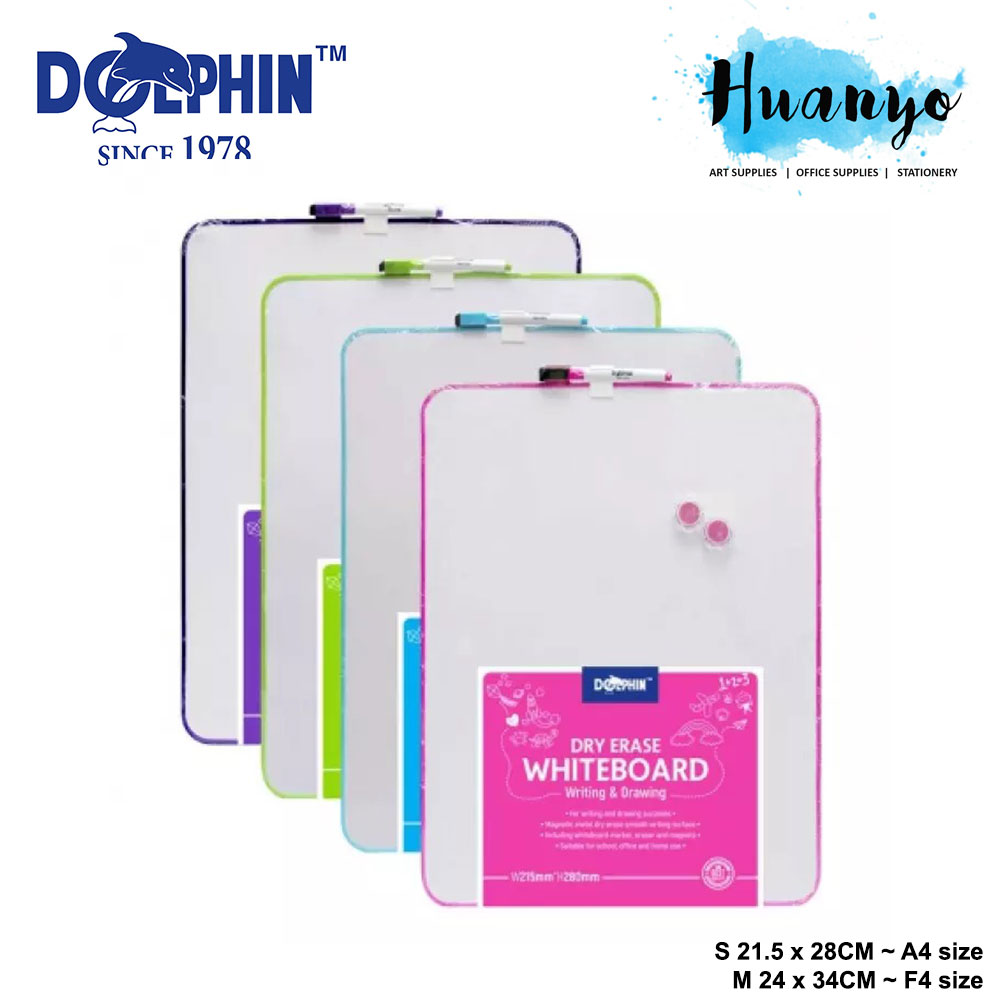 Dolphin Beready Portable Mini Magnetic Dry Erase White Board Set ( S ...