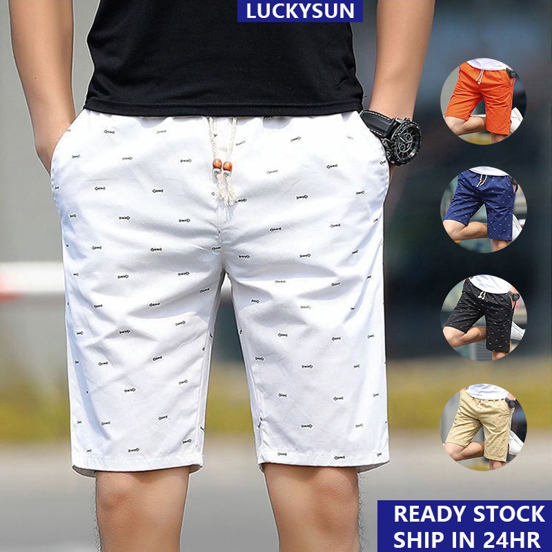 White cotton shorts for on sale men