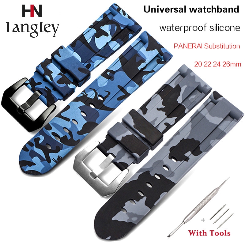 20mm 22mm 24mm 26mm Universal Camo Blue Grey Watch Band for Diesel