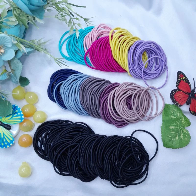 Ikat Rambut Elastis Gaya Korea Isi 100pcs Gelang