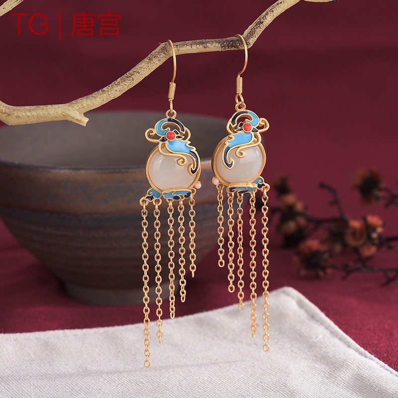 Chinese 2025 tassel earrings